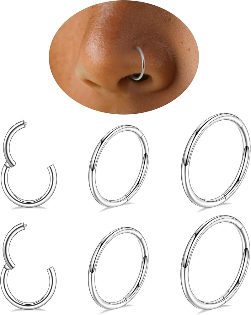 Leocuci Store Nose Piercings Studs Hoop Nose Rings for Women Gold Plated - Image 1